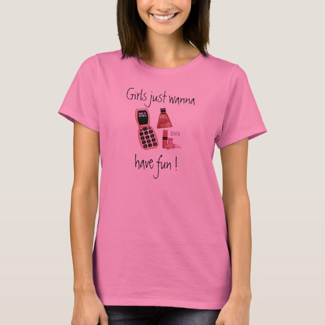 T-shirt Les filles veulent juste à, ont douille de dames (Devant)