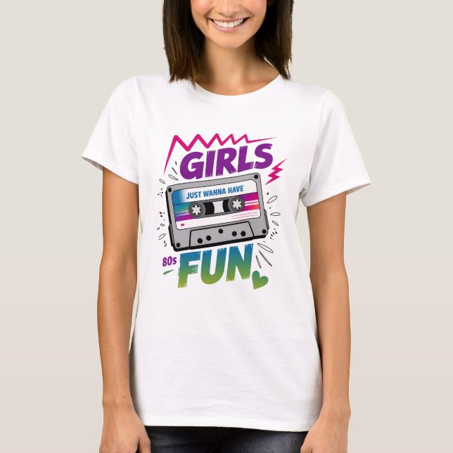 T-shirt Les Filles Veulent Juste S'amuser Rétro (Devant)