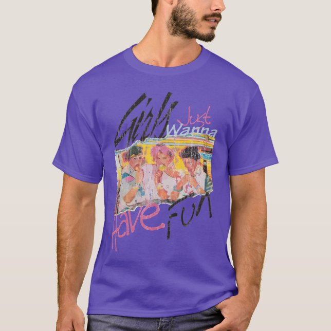 T-shirt Les filles veulent juste s'amuser rétro 80s (Devant)