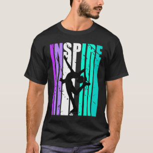 T-shirt Les filles violettes inspirent le patinage sur gla