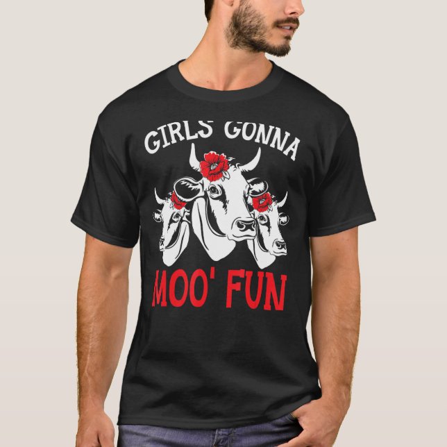 T-shirt Les filles vont s'amuser vache chuchoteuse élevage (Devant)
