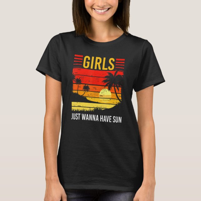 T-shirt Les Filles Voulaient Juste Avoir Le Soleil Vacance (Devant)