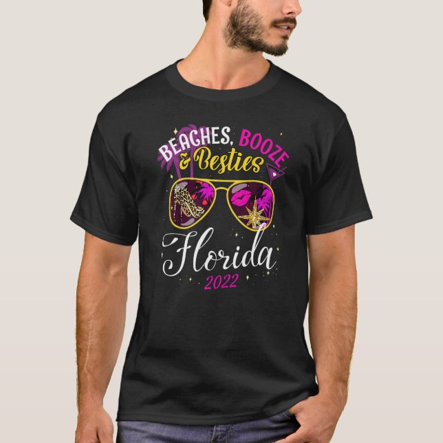 T-shirt Les Filles Voyage Floride 2022 Plages Ami Booze Et (Devant)
