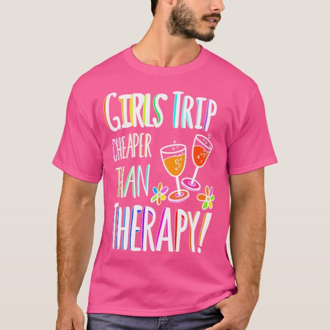 T-shirt Les Filles Voyage moins cher que la thérapie - Pal (Devant)