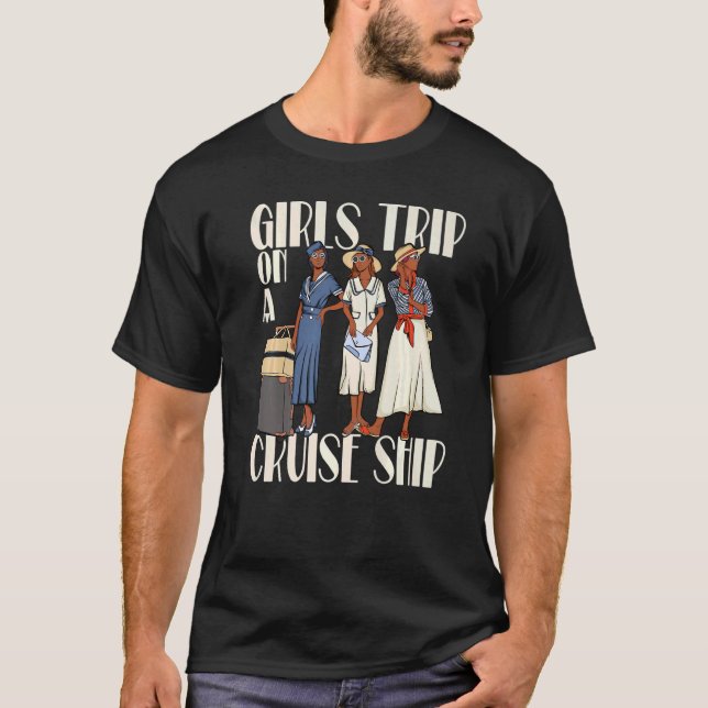 T-shirt Les Filles Voyagent Sur Un Bateau De Croisière Pou (Devant)