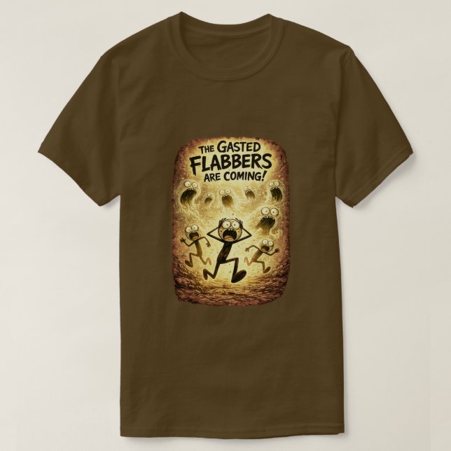 T-shirt Les Flabbers Gastés Arrivent ! (4) Brun (Design devant)