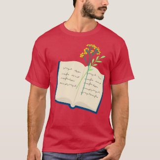 T-shirt Les Fleurs Grandissent À Partir Du Livre Vert