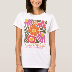 T-shirt Les fleurs sauvages sont pour tous Style Moderne N