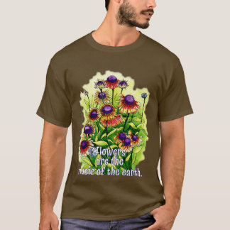 T-shirt Les Fleurs Sont De La Musique Des Terres