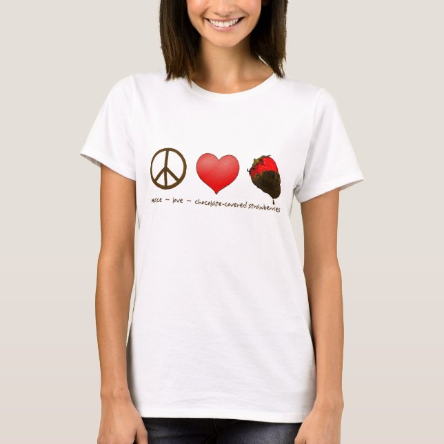 T-shirt Les fraises Peace Love (Devant)