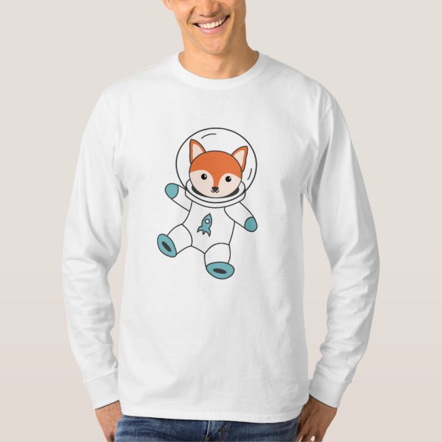 T-shirt Les Fuchs Volent Dans L'Espace En Tant Que Rocket  (Devant)