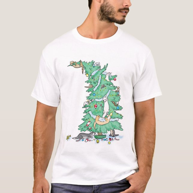 T-shirt Les furets lèvent une chemise d'arbre (Devant)