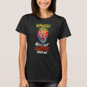 T-shirt Les gagnants du lion n'arrêtent jamais la motivati