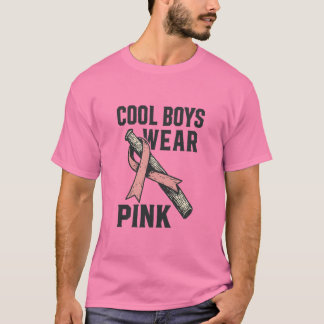 T-shirt Les garçons cool portent du rose pour la solidarit
