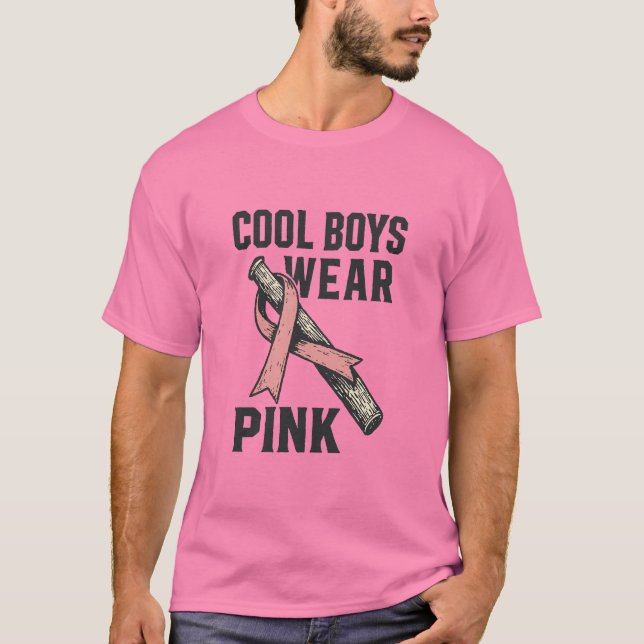 T-shirt Les garçons cool portent du rose pour la solidarit (Devant)