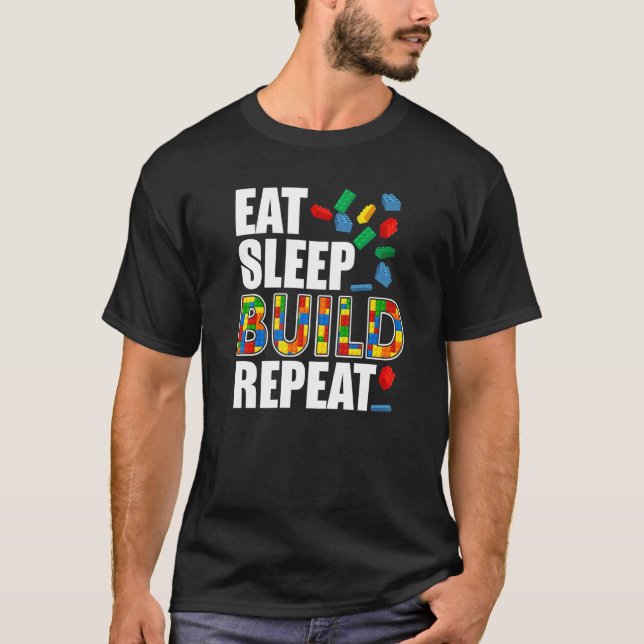 T-shirt Les garçons Mangent Le Sommeil Construire Répéter  (Devant)