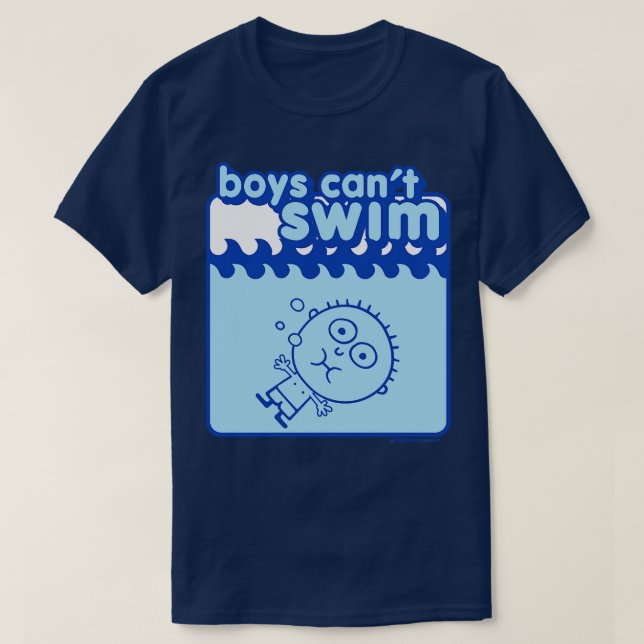 T-SHIRT LES GARÇONS NE PEUVENT PAS NAGER (Design devant)