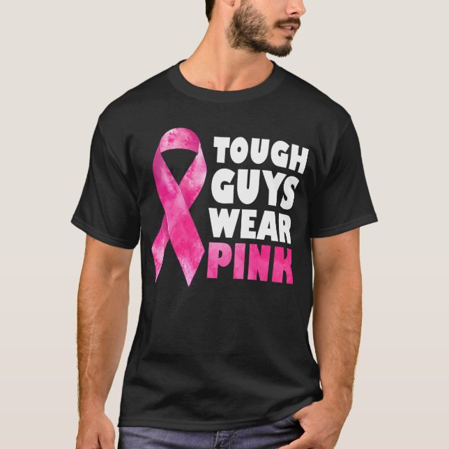 T-shirt Les gars durs portent le cancer du sein rose Sensi (Devant)