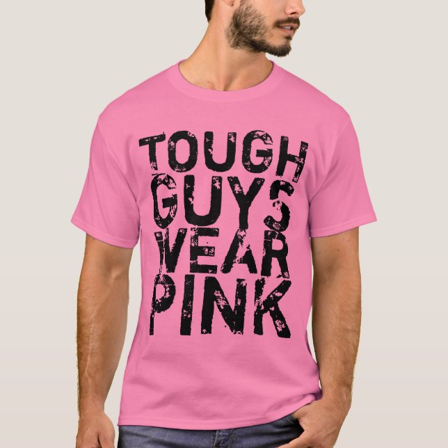T-shirt Les gars durs utilisent la chemise drôle rose (Devant)