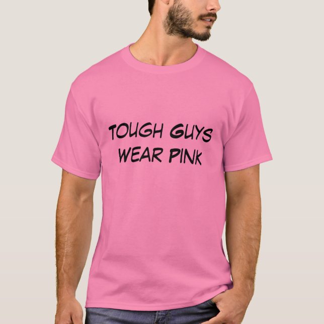 T-shirt Les gars durs utilisent la chemise rose (Devant)