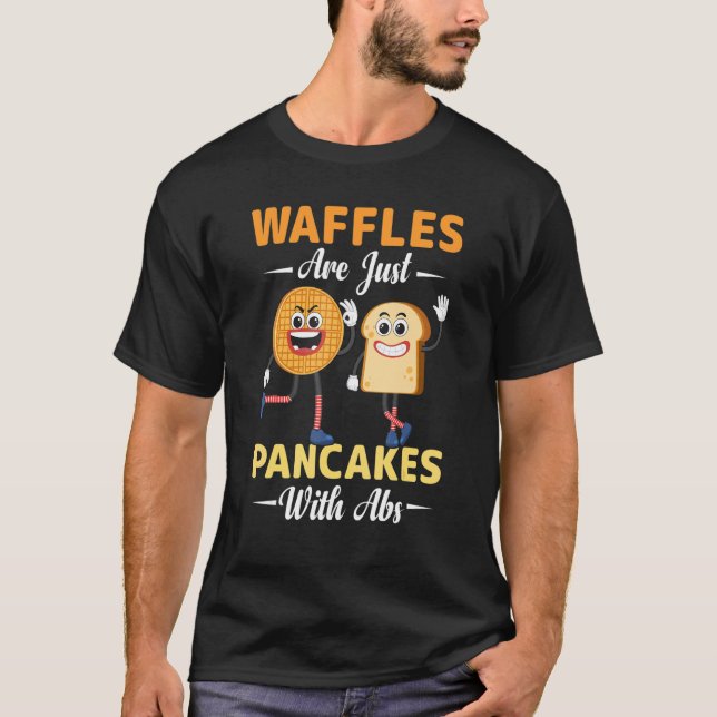T-shirt Les gaufres ne sont que des crêpes avec abs Pancak (Devant)