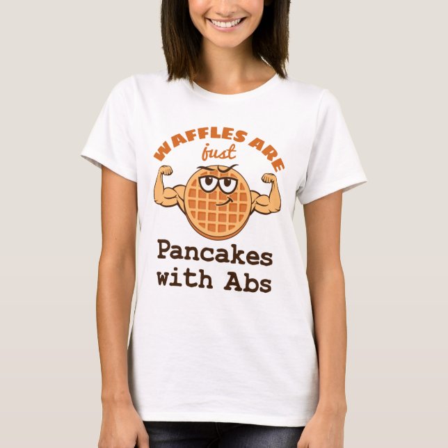 T-shirt Les gaufres ne sont que des crêpes avec Abs Waffle (Devant)