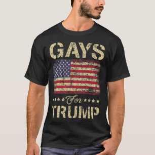 T-shirt Les Gays Pour Les Étoiles Trump Et Le Drapeau Amér