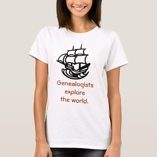 T-shirt - Les généalogistes découvrent le monde (Devant)
