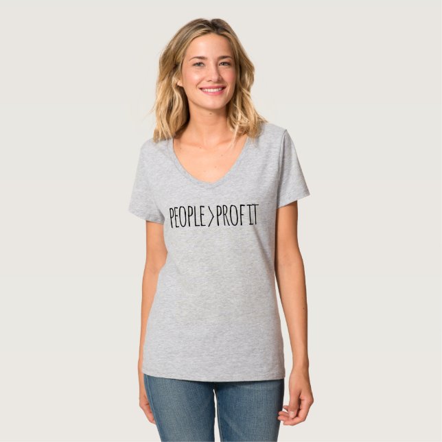 T-shirt Les gens avant le profit    (Devant entier)