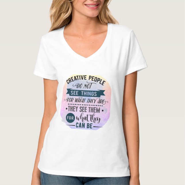 T-shirt Les gens créatifs citent Word Art (Devant)