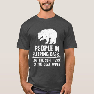 T-shirt Les Gens Dans Les Sacs À Dormir Ours Tacos Doux