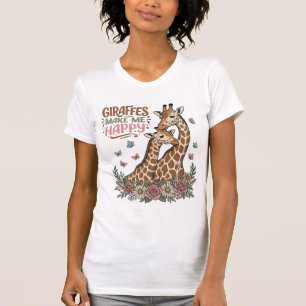 T-shirt Les girafes me rendent heureux, design de chemise 