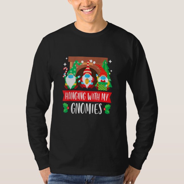 T-shirt Les Gnomes Visent Le Masque Drôle Pajama De Noël P (Devant)