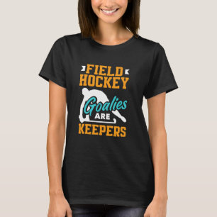 T-shirt Les Goales Des Joueurs De Hockey Sur Terrain Sont