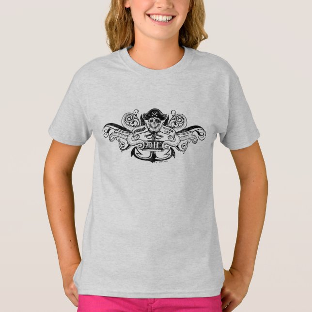 T-shirt Les Goonies "Never Say Die" Pirate Ancre Badge (Devant)