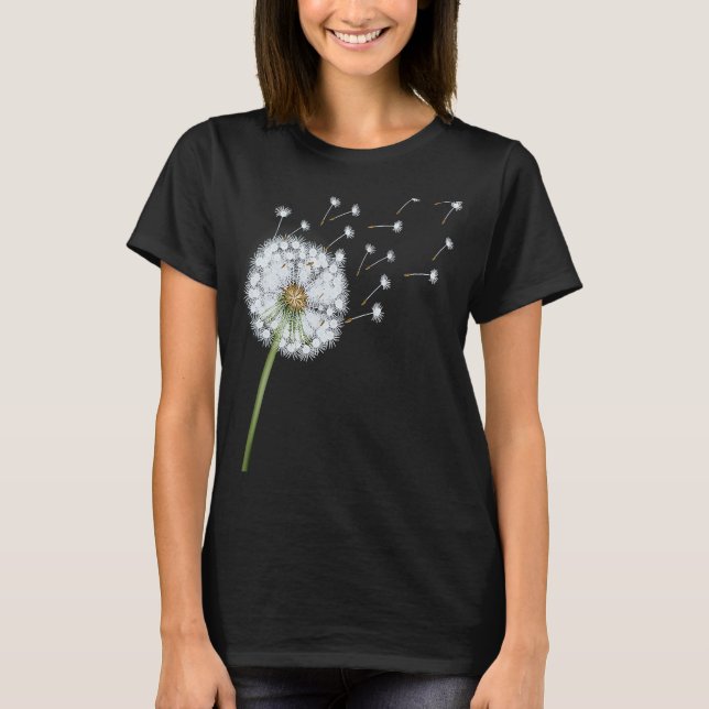 T-shirt Les Graines De Dandelion Faisées Par Le Vent Font  (Devant)