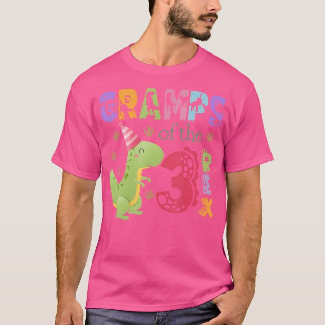 T-shirt Les Grampes Des Trois Rex 3E Anniversaire Dinosaur (Devant)
