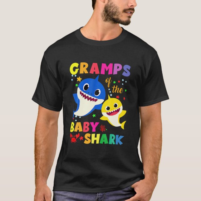 T-shirt Les Grampes Du Requin D'Anniversaire Papa, Maman M (Devant)