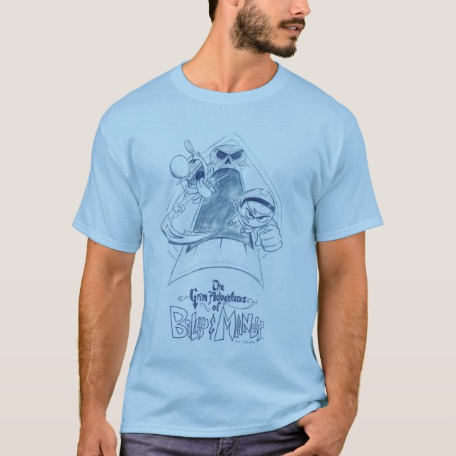 T-shirt Les Grandes Aventures de Billy & Mandy Sketch Art (Devant)