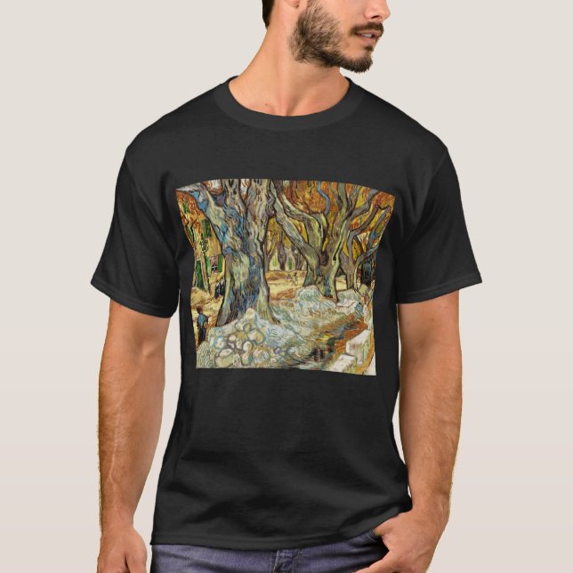 T-shirt Les Grands Arbres À Avion De Vincent Van Gogh (Devant)