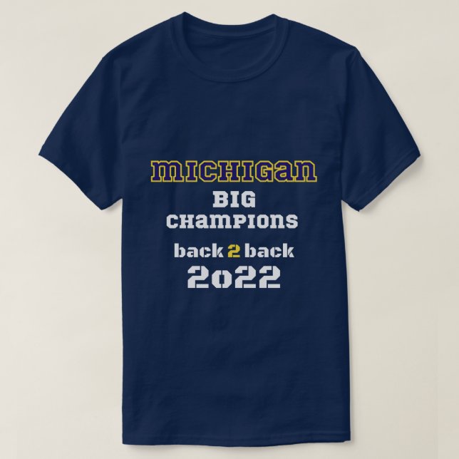 T-shirt Les grands champions du Michigan retour 2 retour M (Design devant)
