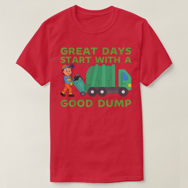 T-shirt Les grands jours commencent avec un bon camion de  (Design devant)