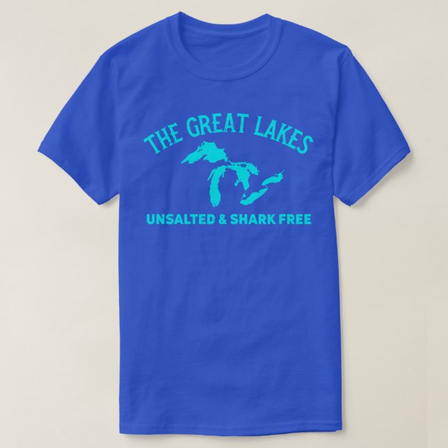 T-shirt Les Grands Lacs non salés et sans requin Michigan  (Design devant)