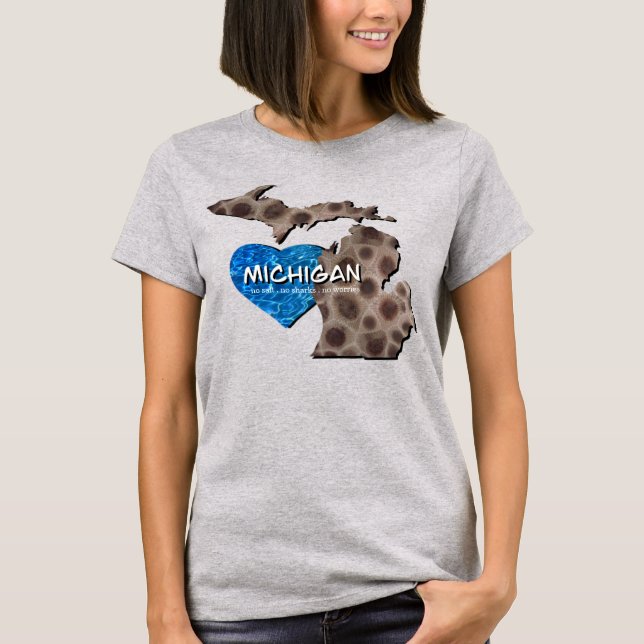 T-shirt Les Grands Lacs | pas de sel, pas de requins, pas  (Devant)