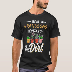 T-shirt Les Grandsons Jouent Dans Le Jardin Dirt Hobby Gar