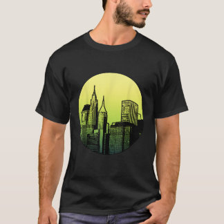 T-shirt Les gratte-ciels amusants de grandes structures Te
