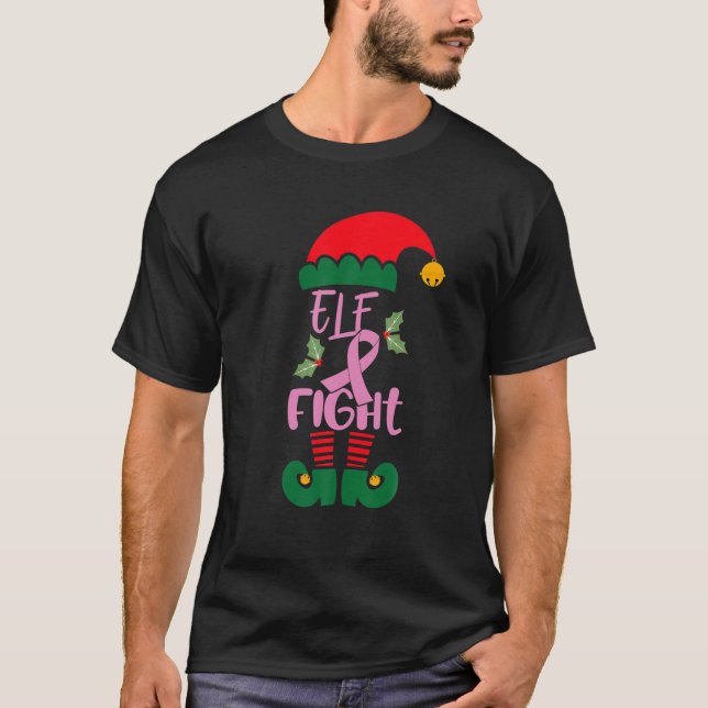 T-shirt Les guerriers du cancer du sein ELF Christmas PAJA (Devant)