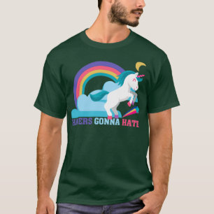 T-shirt Les haïrs vont détester Funny Unicorn Rainbow