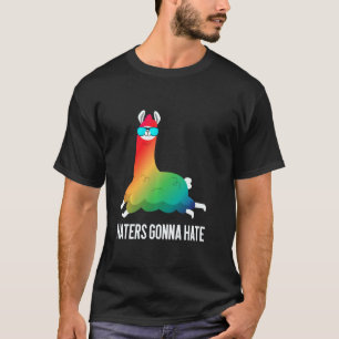 T-shirt Les haïrs vont haïr Rainbow Llama Unicorn Llamacor