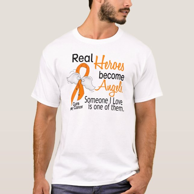 T-shirt Les héros deviennent Cancer de rein d'anges (Devant)